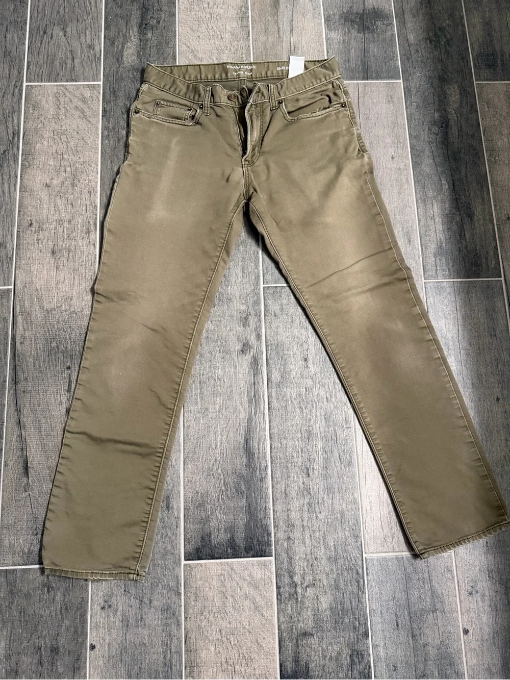 Banana Republic Men’s Olive Green Travel Slim Jeans